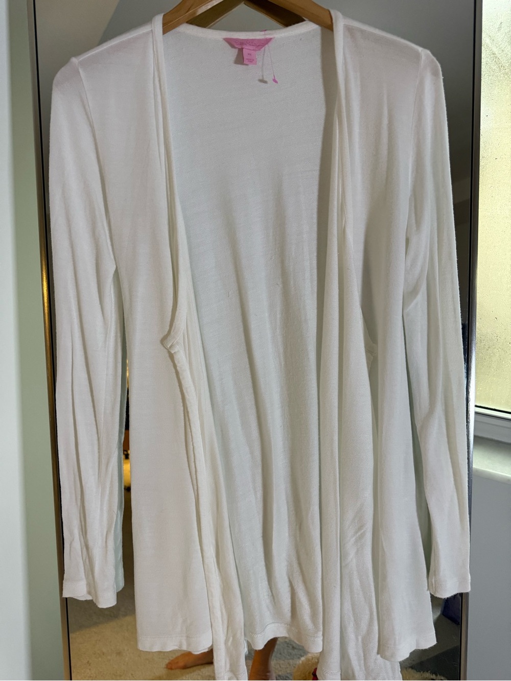 Lilly Pulitzer White Open-Front Lightweight Cardigan